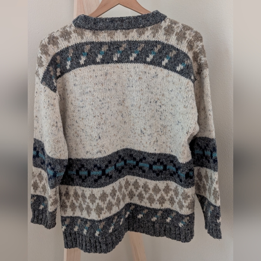 Vintage Chunky Geometric Aztec Patterned Crewneck… - image 2